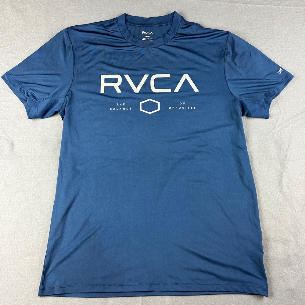RVCA T-Shirt Mens Medium Blue UPF 50+ Performance Graphic Tee GRA33-0524-02 - Picture 2 of 9